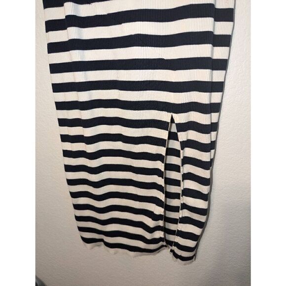 Women's Revolve Pfeiffer Mondrian Ribbed Blue Striped Midi Dress Size Small - Picture 7 of 15